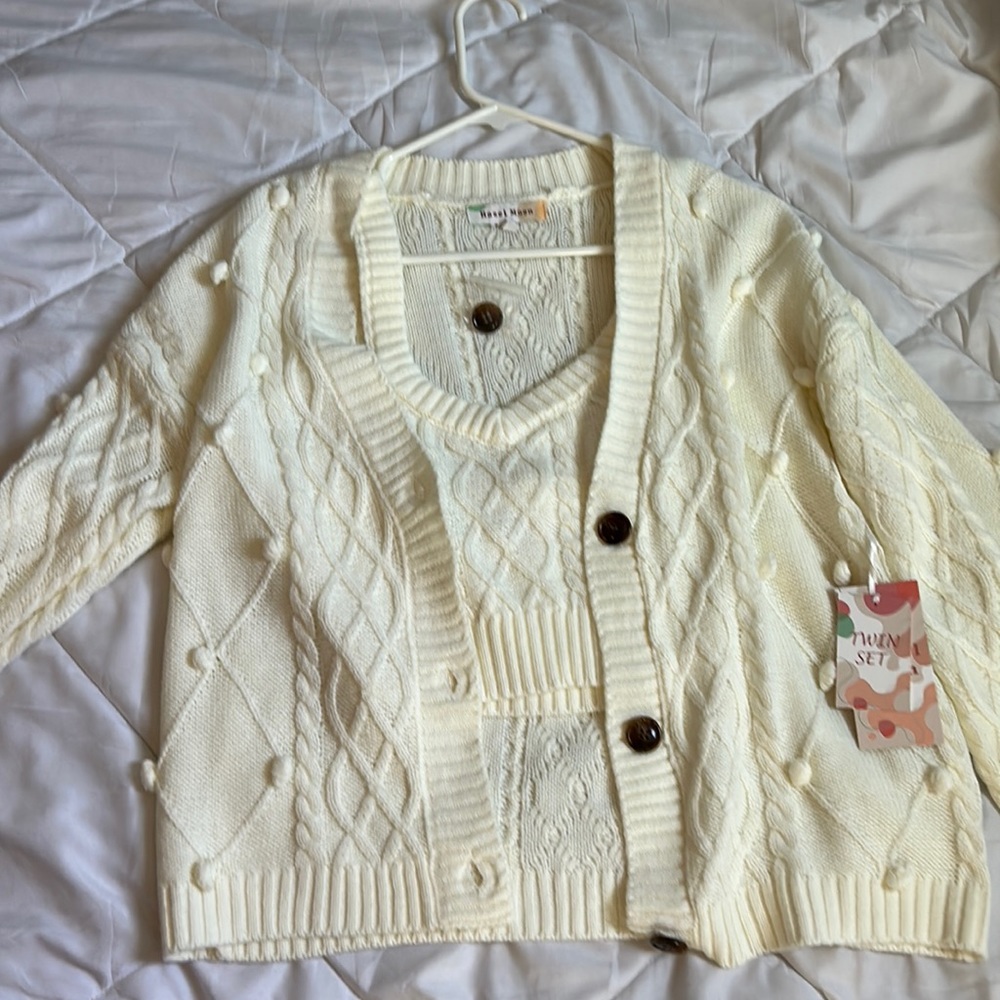 Cardigan tank top set